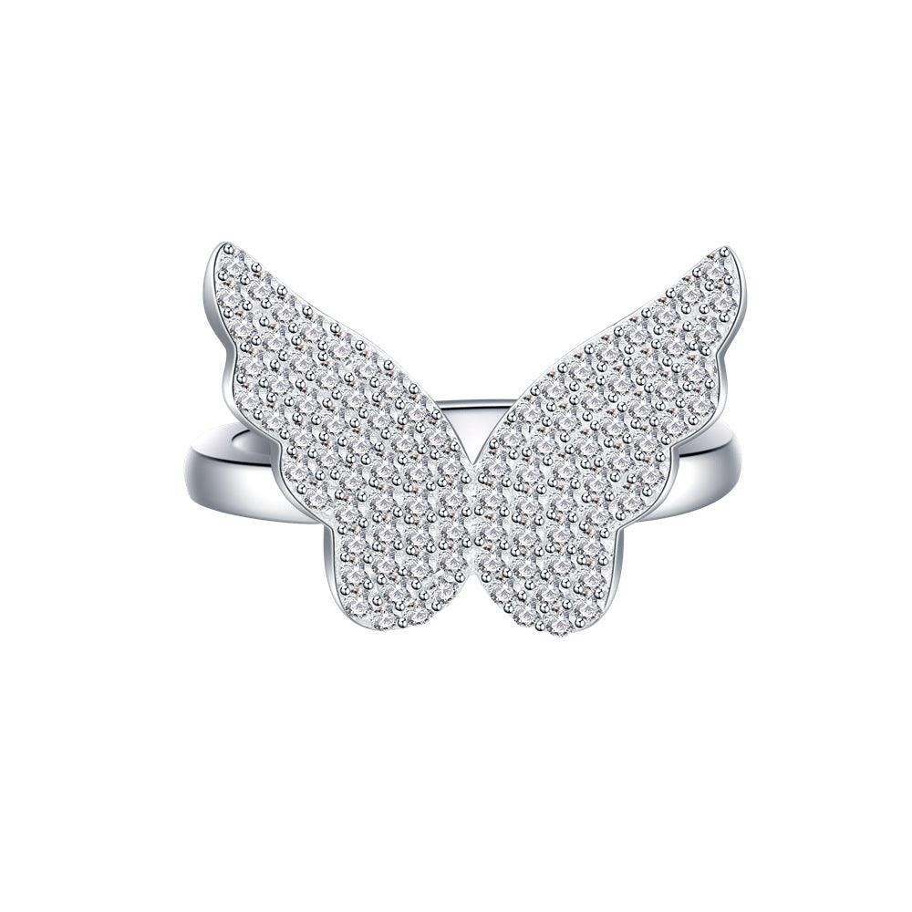 Peg-set Butterfly Handmade Collection S925 Sterling Silver Ring-BlingRunway