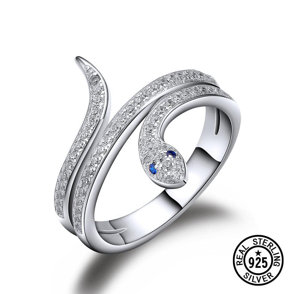 Blue Spinel Spirit Snake S925 Silver Ring-BlingRunway