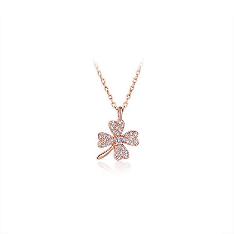 Delicate Clover Pendant S925 Sterling Silver Necklace