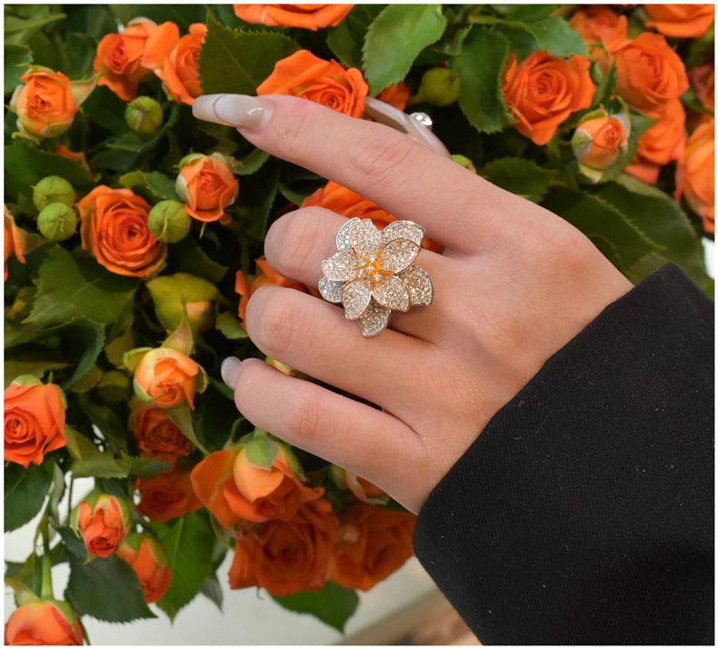 Blooming Flowers Handmade Series S925 Sterling Silver Ring