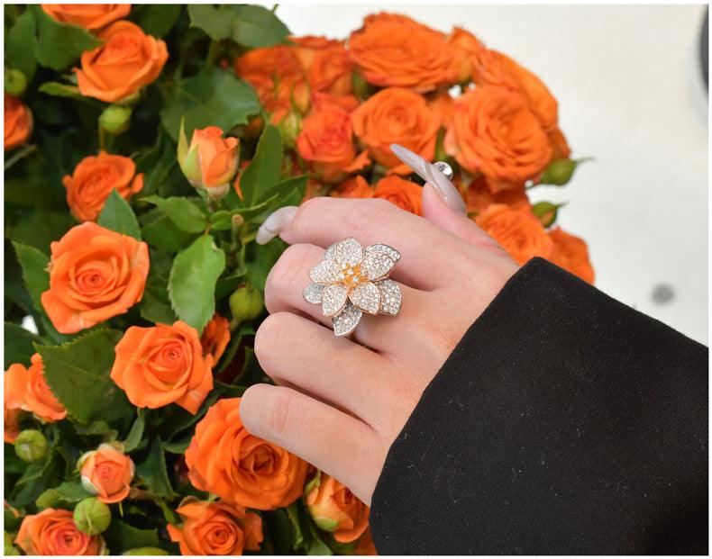 Blooming Flowers Handmade Series S925 Sterling Silver Ring