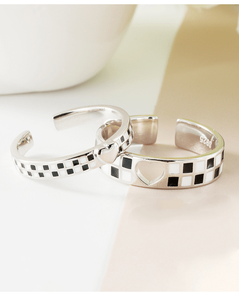 Heart To Heart S925 Sterling Silver Couple Rings