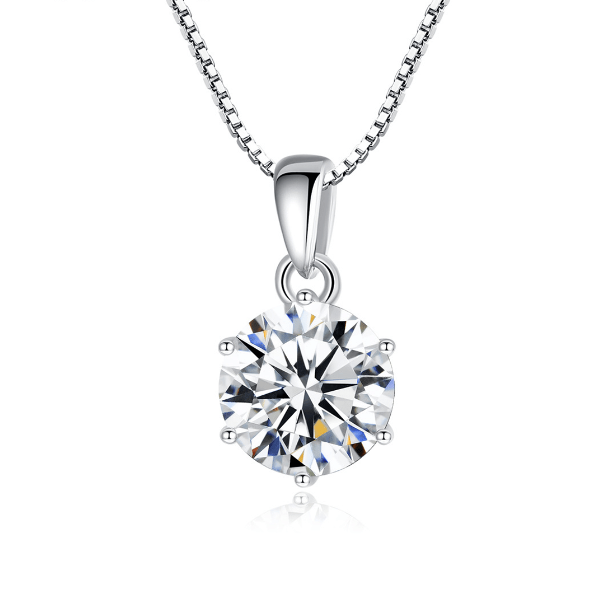 Simple Inlaid 1 Carat Moissanite S925 Silver Necklace-BlingRunway