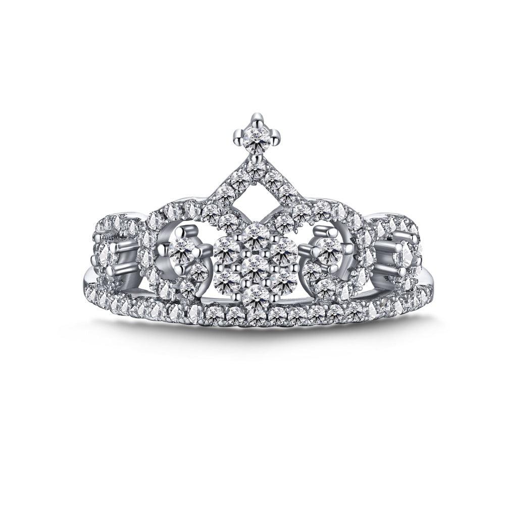 Starry Hollow Crown Handmade Silver Ring-BlingRunway