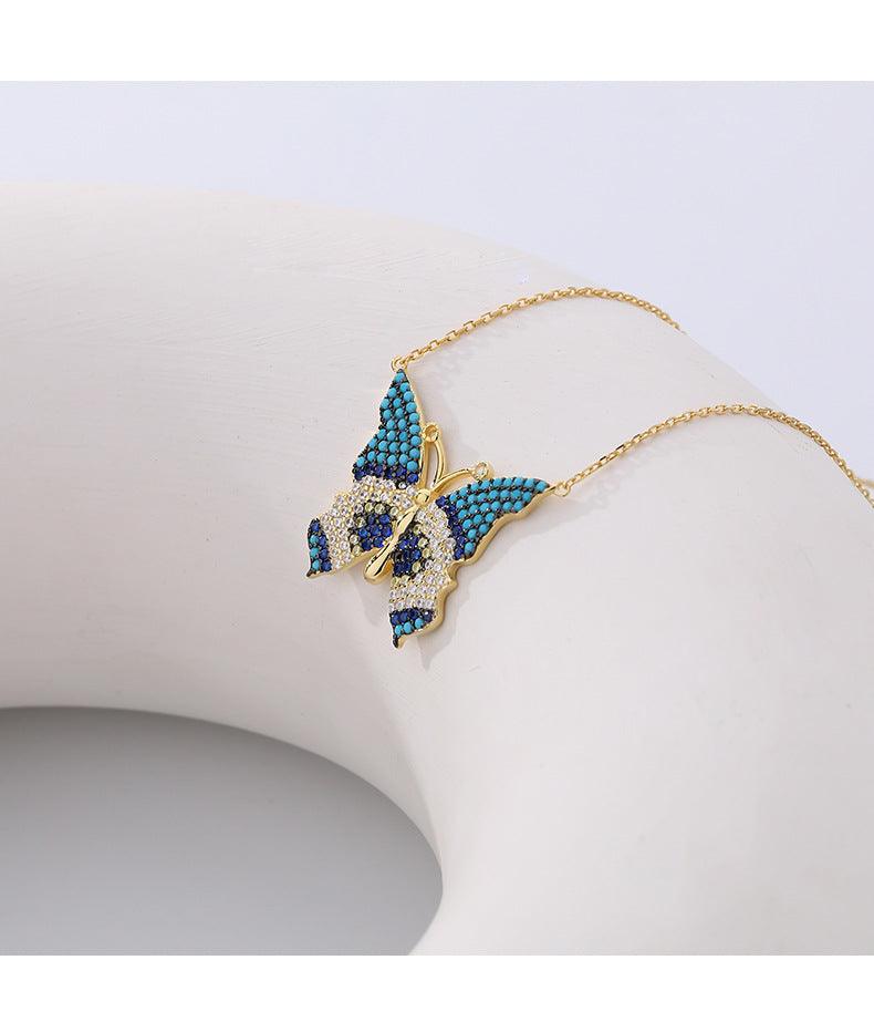 Kaleidoscope Butterfly Handmade S925 Sterling Silver Necklace