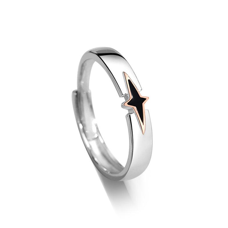 Star Handmade S925 Sterling Silver Couple Ring