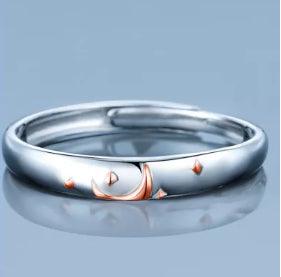 Sun and Moon S925 Sterling Silver Couple Ring