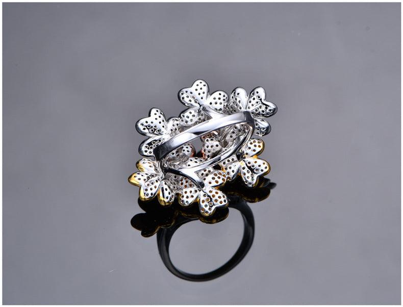 Clover Grass Handmade Series S925 Sterling Silver Ring