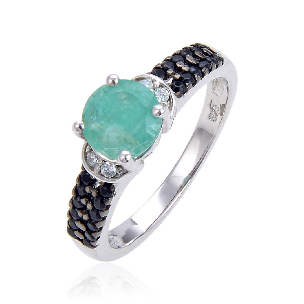 Beautiful Shining S925 Sterling Silver Inlaid Natural Gemstone Ring-BlingRunway