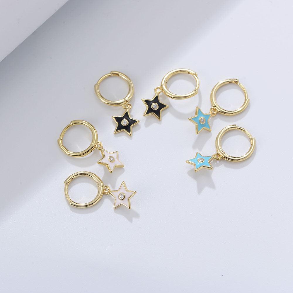 Classic Pentagram Handmade Series S925 Sterling Silver Earrings