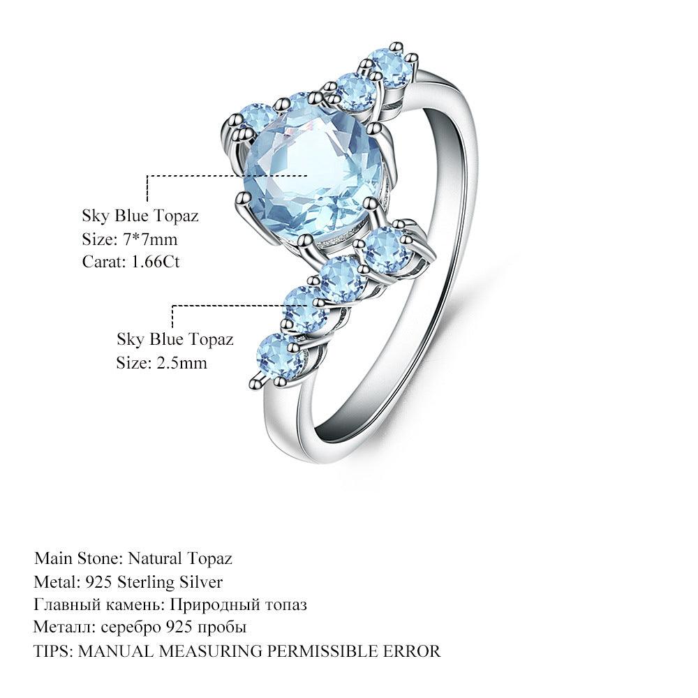 Embrace Design Natural Topaz S925 Sterling Silver Ring-BlingRunway