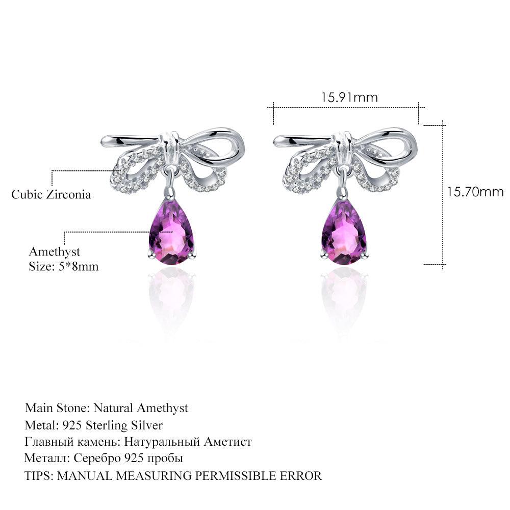 Bowknot Droplet Design S925 Sterling Silver Earrings-BlingRunway