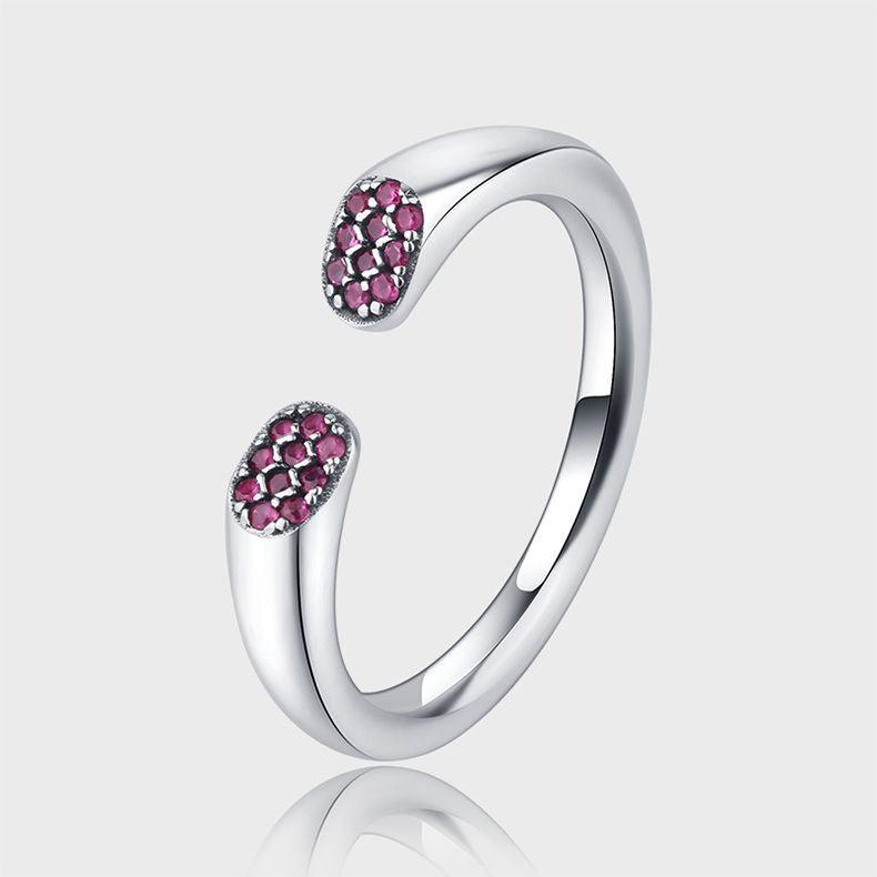 Classic stud-set zircon handmade series S925 sterling silver ring