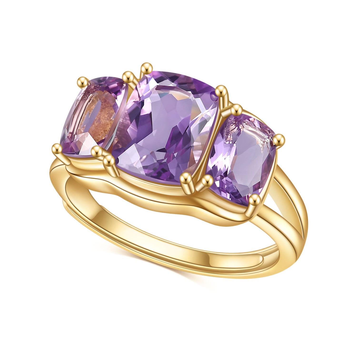 Close Acacia S925 Sterling Silver Natural Amethyst Ring-BlingRunway