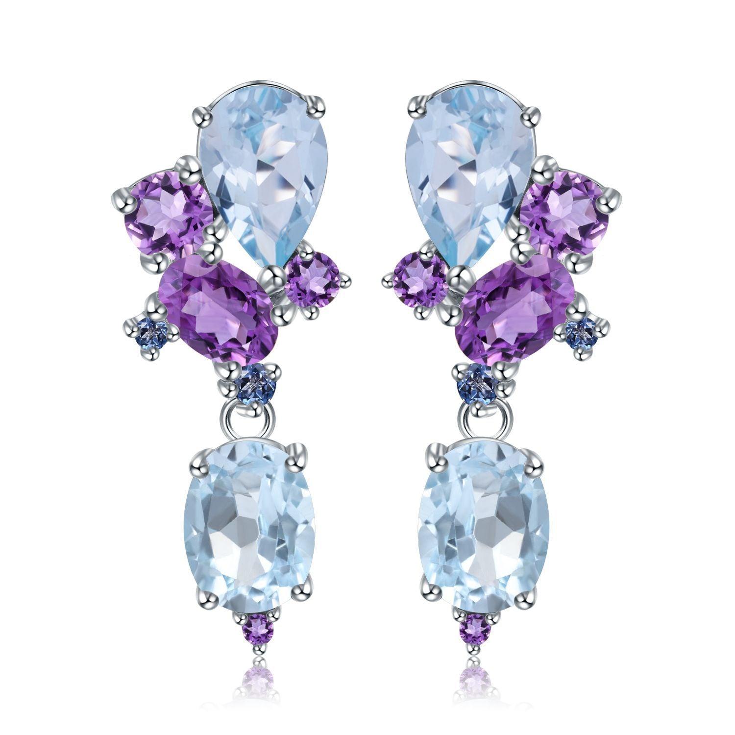 Luxury Design Luxury Inlaid S925 Sterling Silver Earrings-BlingRunway