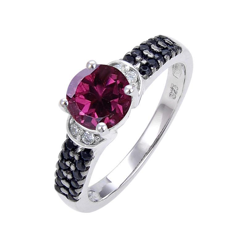 Beautiful Shining S925 Sterling Silver Inlaid Natural Gemstone Ring-BlingRunway