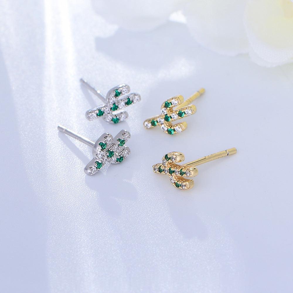 Cactus Handmade Series S925 Sterling Silver cactus earrings