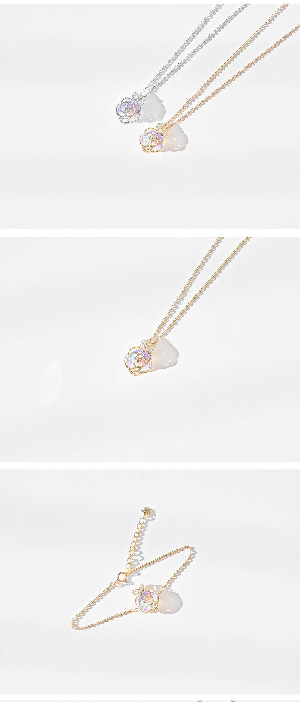 Camellia s925 sterling silver necklace