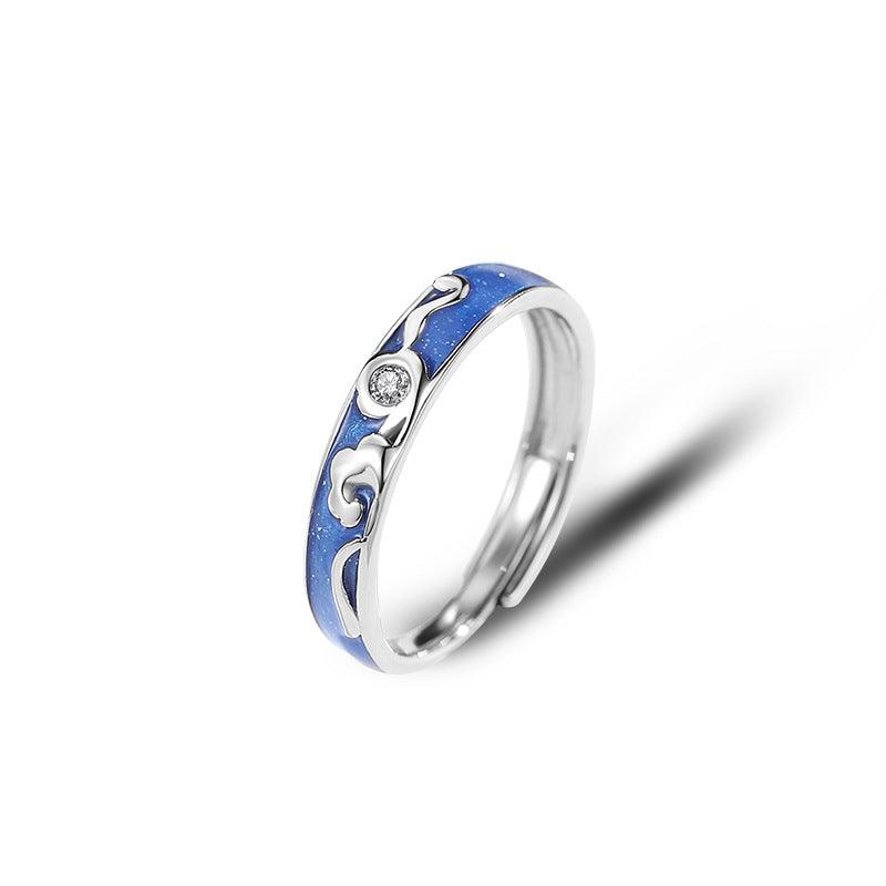 Blue Sky Cloud S925 Sterling Silver Couple Ring