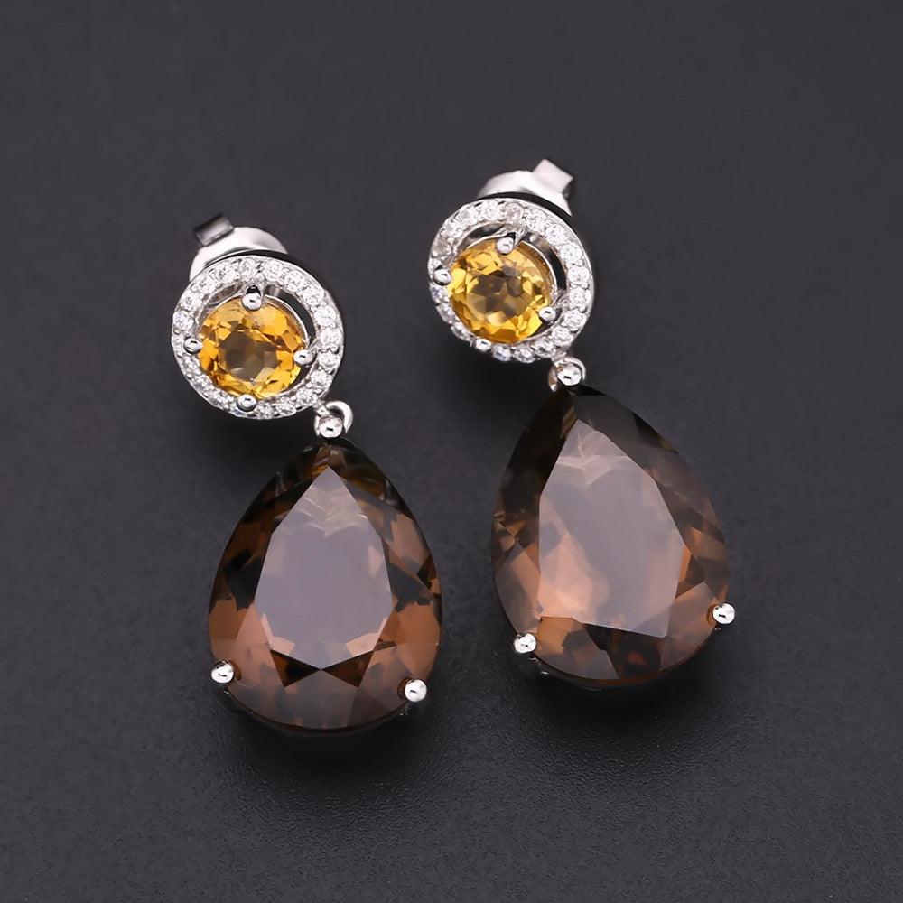 Droplet design S925 sterling silver earrings-BlingRunway