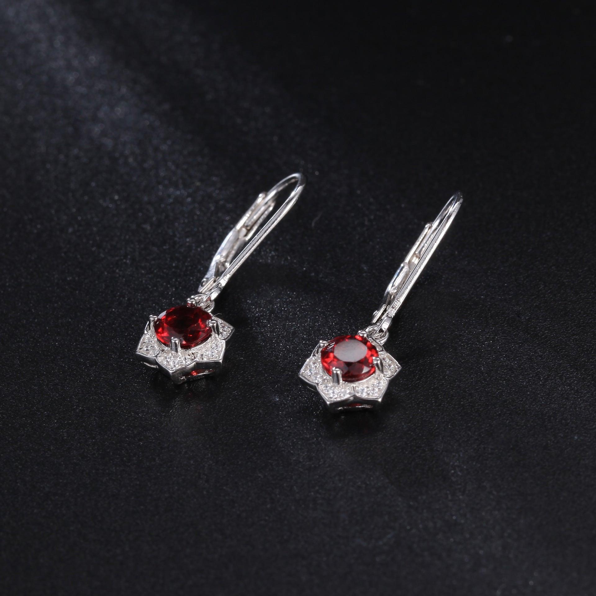 Luxury hexagonal surround S925 sterling silver earrings-BlingRunway