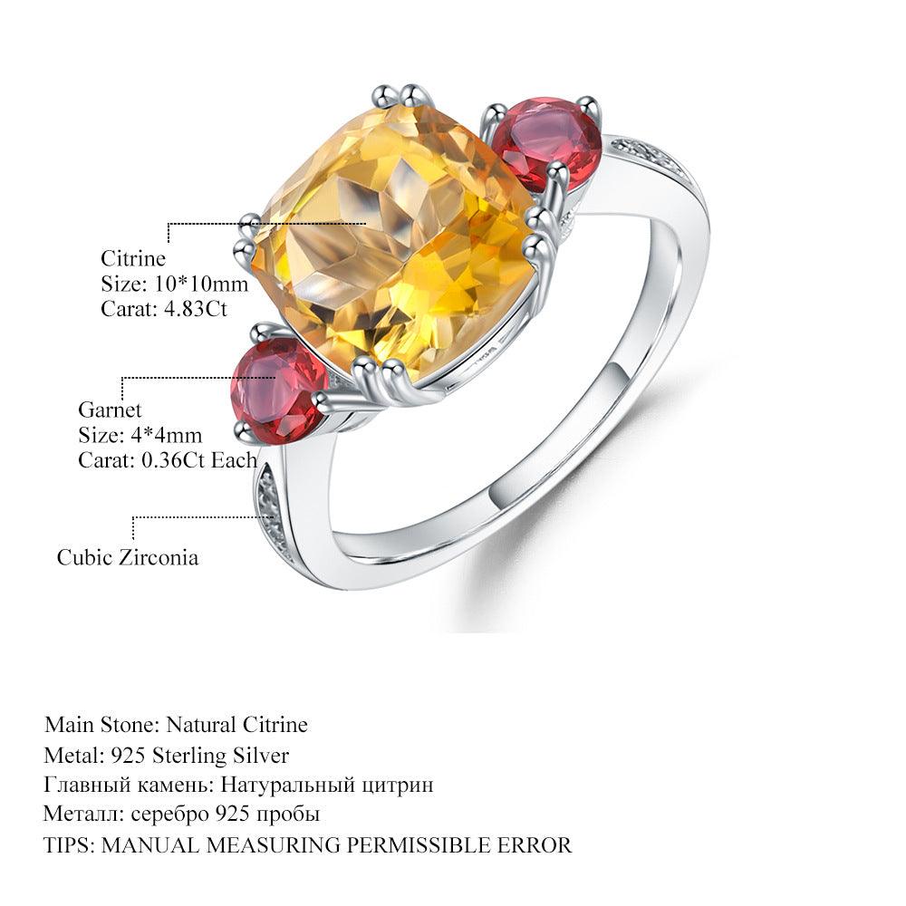 Natural gemstone sugar design S925 sterling silver ring-BlingRunway