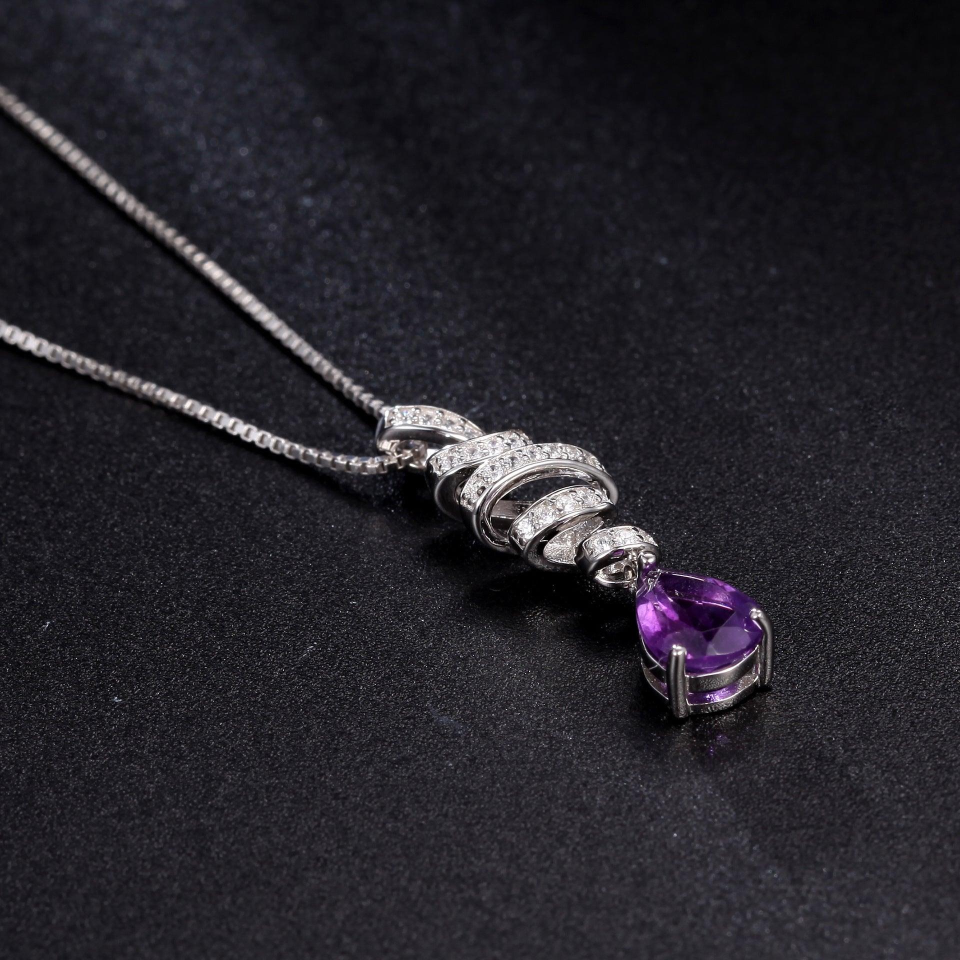 Vortex Droplet Design S925 Sterling Silver Necklace-BlingRunway