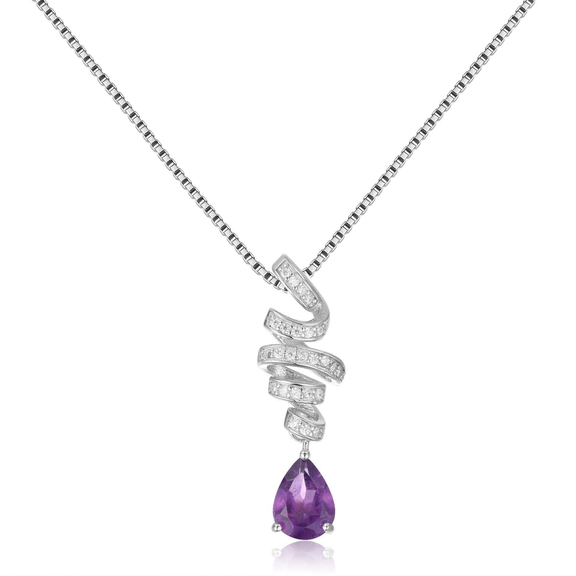 Vortex Droplet Design S925 Sterling Silver Necklace-BlingRunway