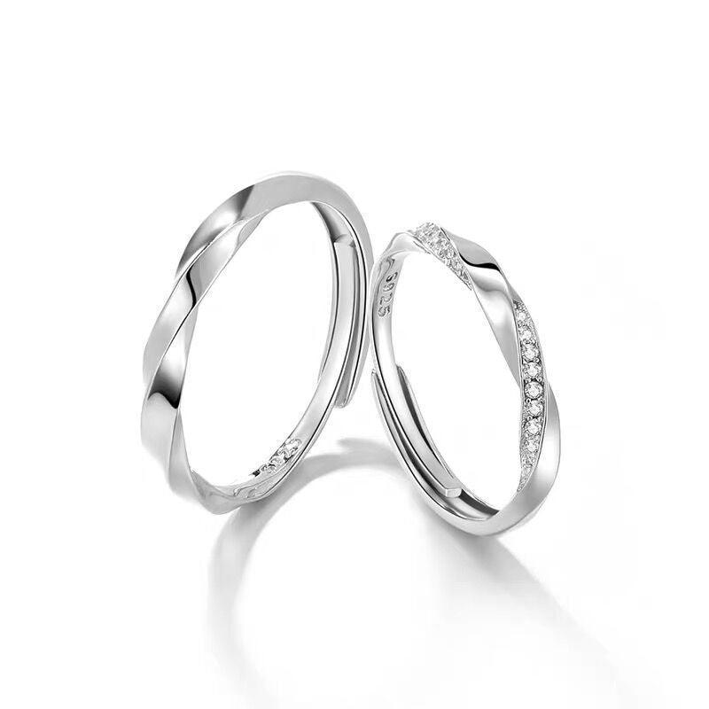 Lightyear S925 Sterling Silver Couple Ring-BlingRunway