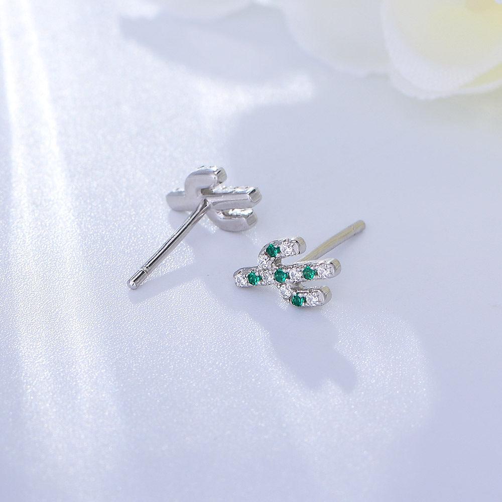 Cactus Handmade Series S925 Sterling Silver cactus earrings