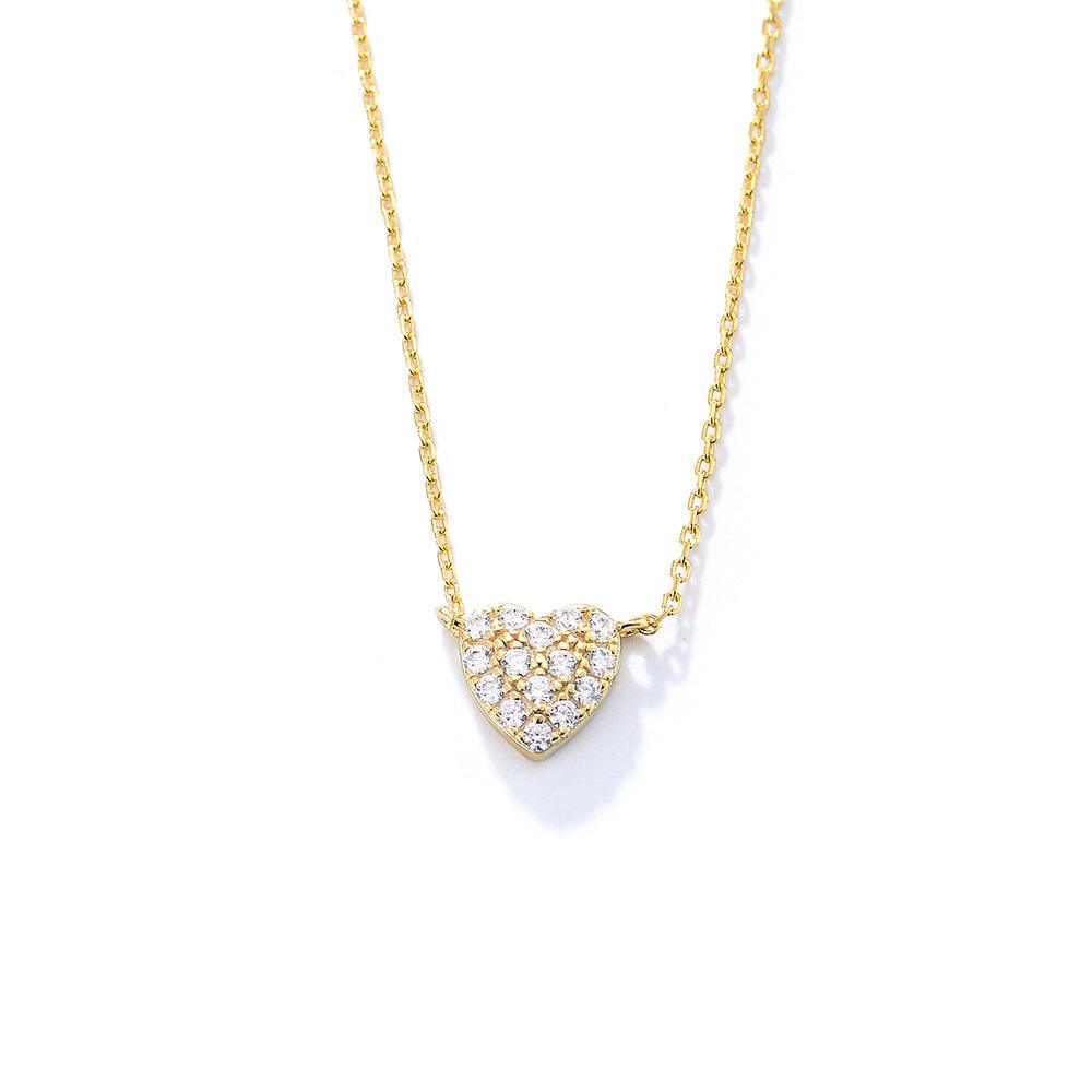 Classic Shining heart-shaped Zircon Handmade Series S925 Sterling Silver Necklace-BlingRunway