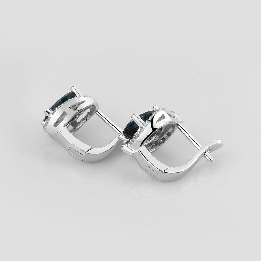 Irregular Inlaid S925 Silver Inlaid Natural Topaz Earrings