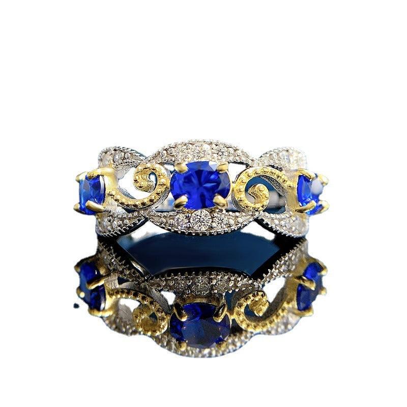 Retro Series S925 Silver High Carbon Imitation Gemstone Rings-BlingRunway