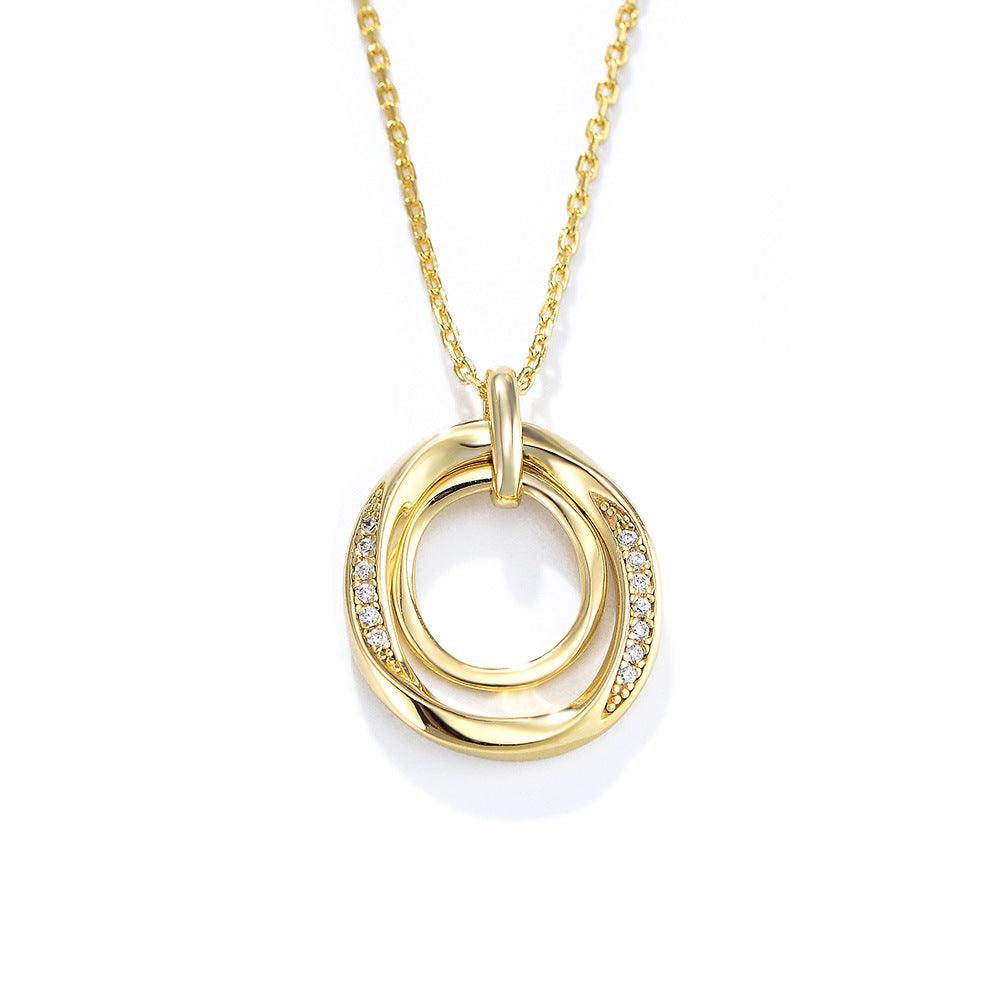 Classic shining double ring handmade series S925 sterling silver necklace-BlingRunway