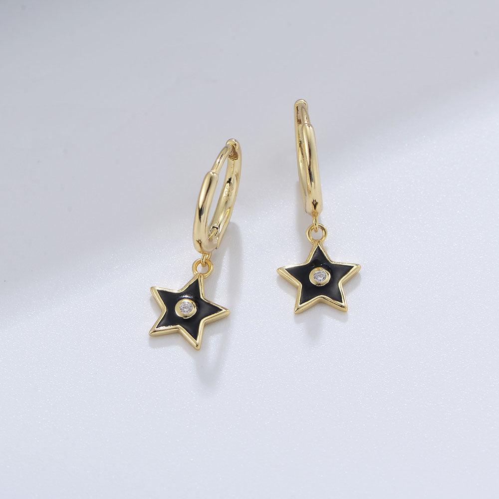 Classic Pentagram Handmade Series S925 Sterling Silver Earrings