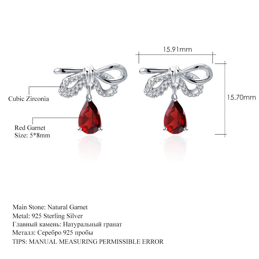 Bowknot Droplet Design S925 Sterling Silver Earrings