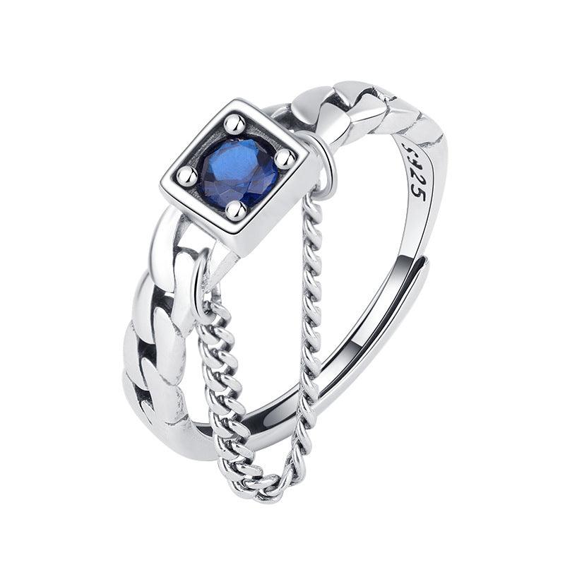 Cuban chain shape handmade series S925 sterling silver ring-BlingRunway