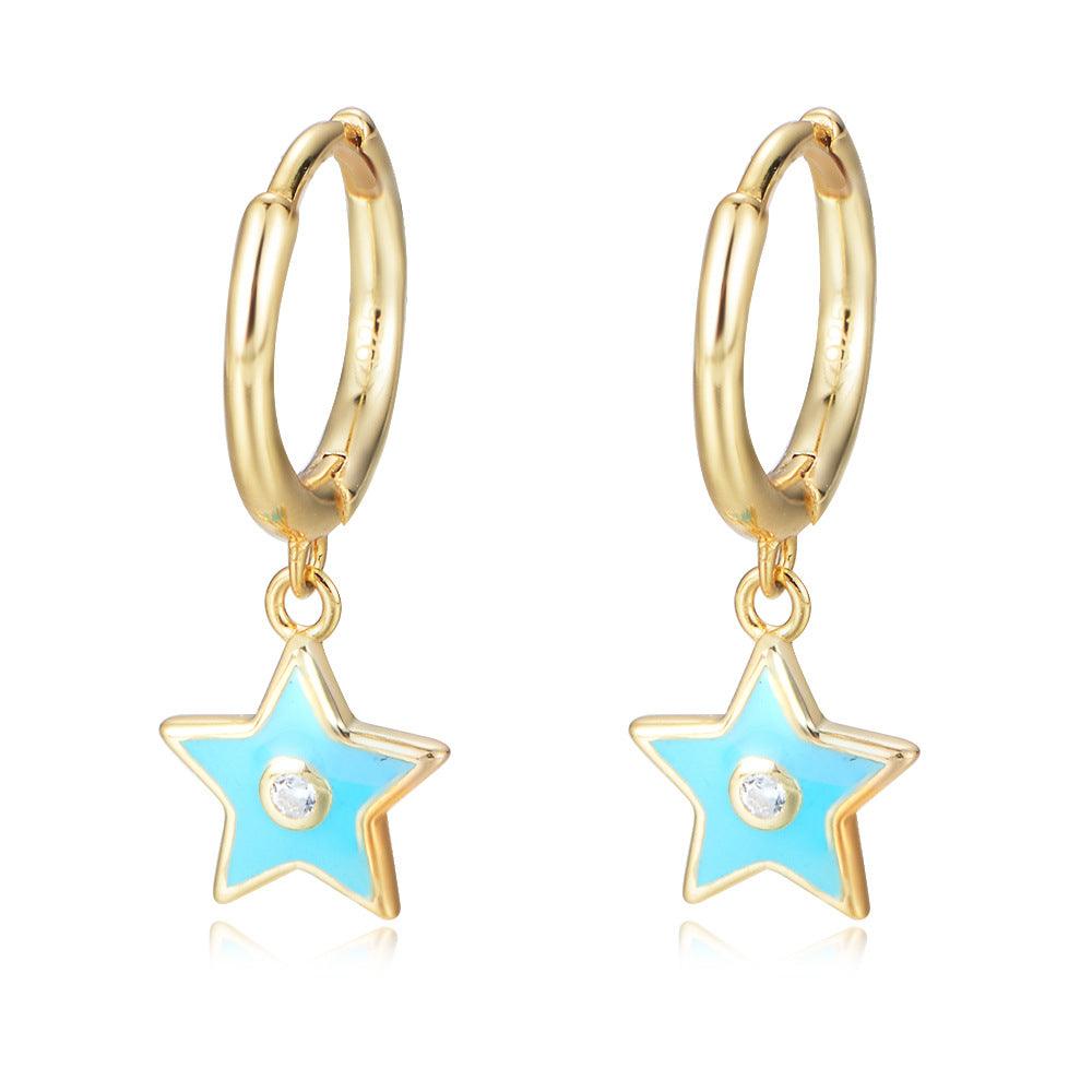 Classic Pentagram Handmade Series S925 Sterling Silver Earrings-BlingRunway