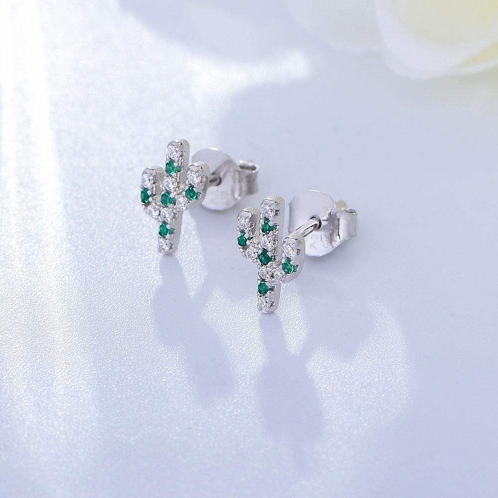 Cactus Handmade Series S925 Sterling Silver cactus earrings