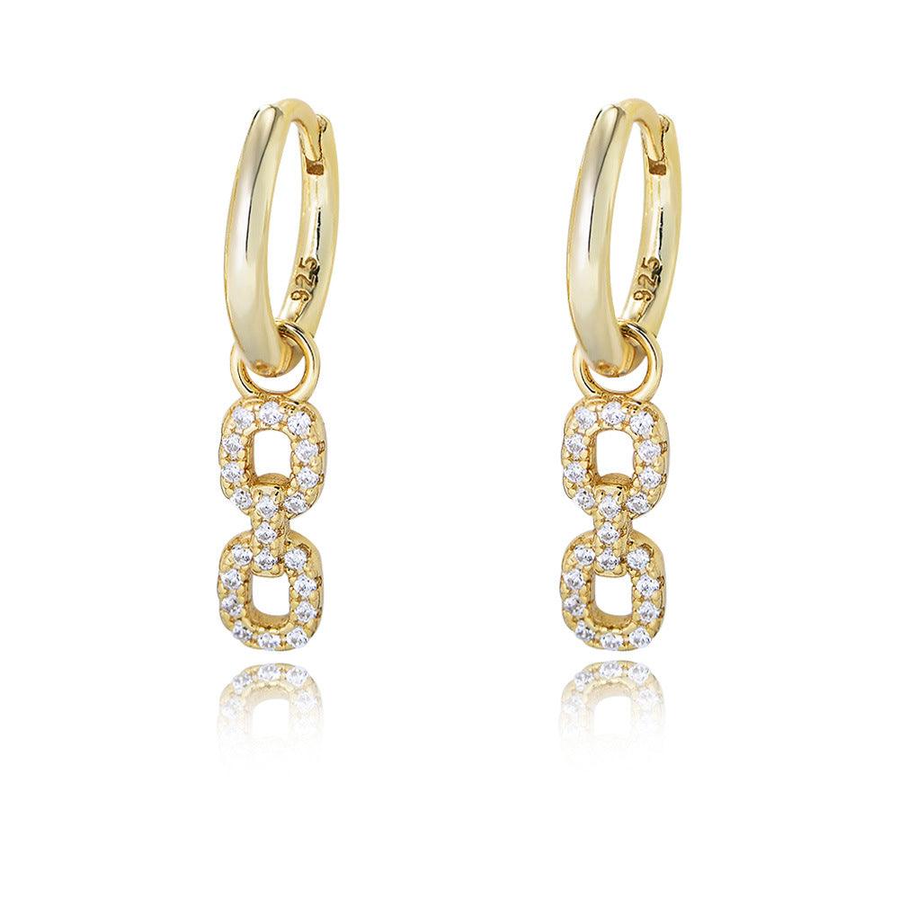 Classic Double Ring Zircon Handmade Series S925 Sterling Silver Earrings-BlingRunway