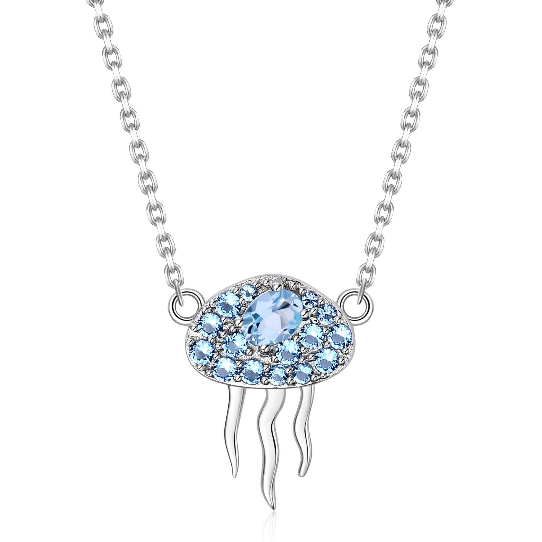 Exquisite Jellyfish Design S925 Sterling Silver Necklace-BlingRunway