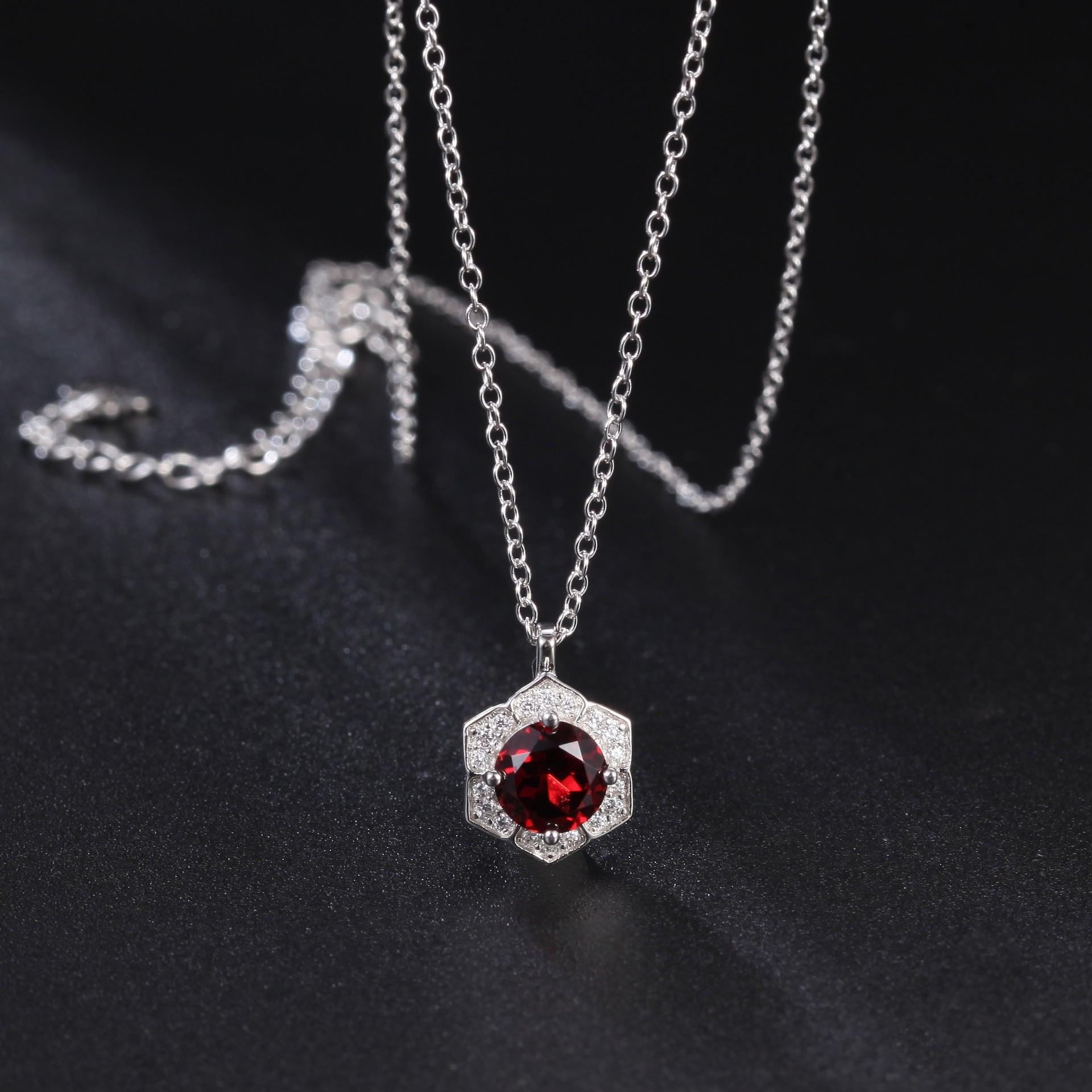 Luxury 6-sided surround set S925 sterling silver necklace-BlingRunway