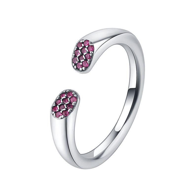 Classic stud-set zircon handmade series S925 sterling silver ring-BlingRunway