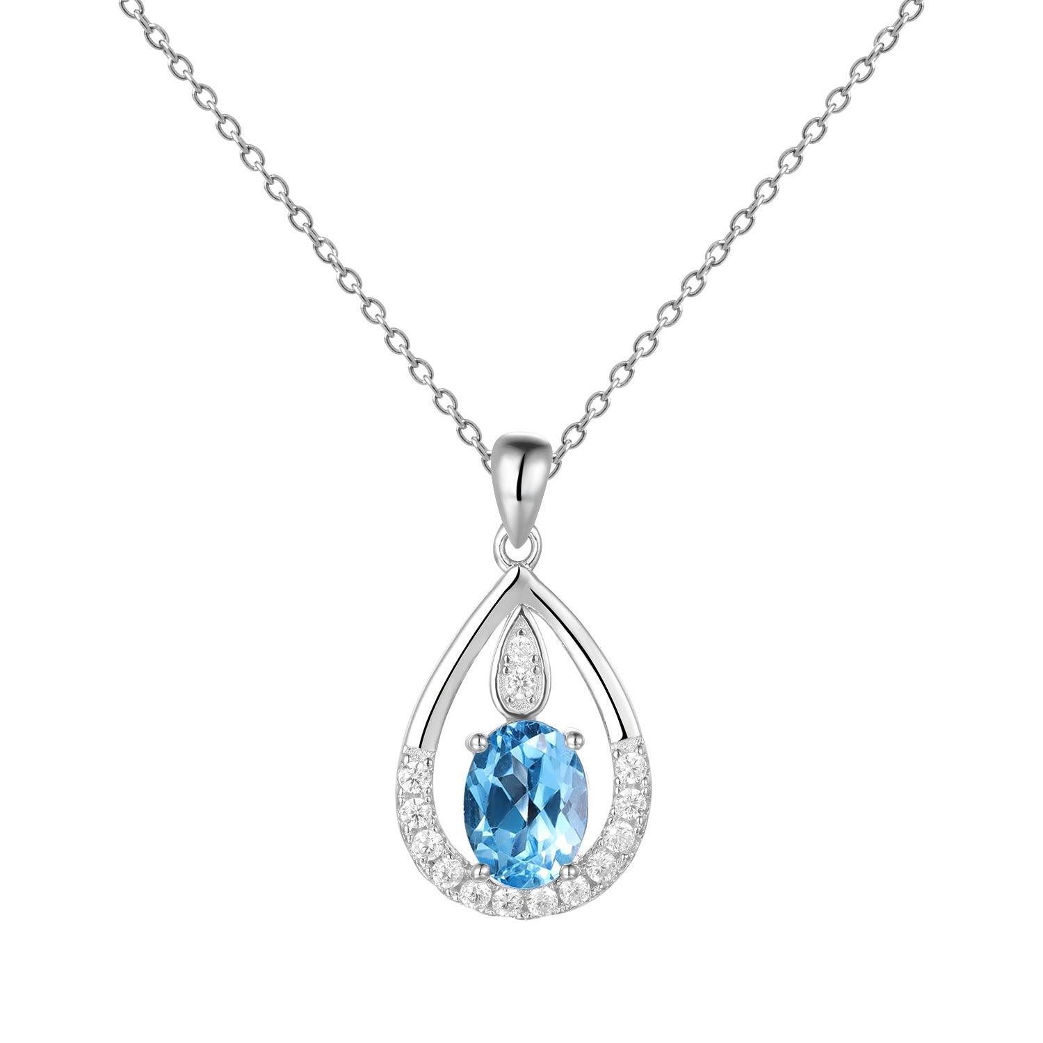 Exquisite Droplet Design S925 Sterling Silver Necklace-BlingRunway