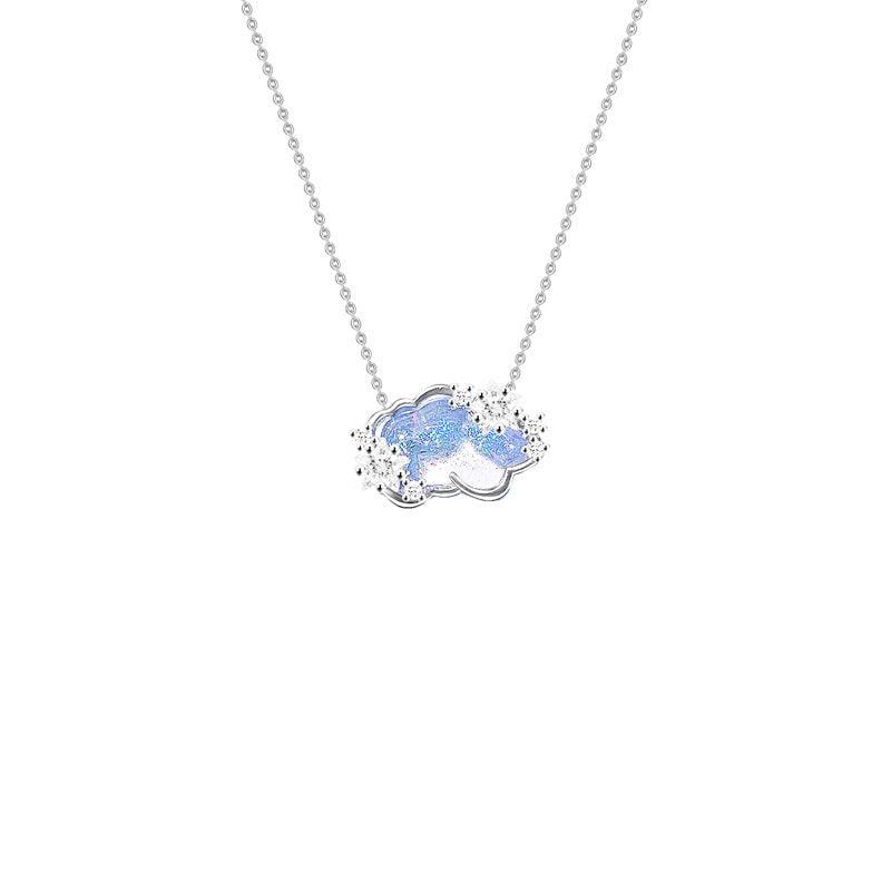 Aurora Series Cloud Pendant S925 Sterling Silver Necklace-BlingRunway