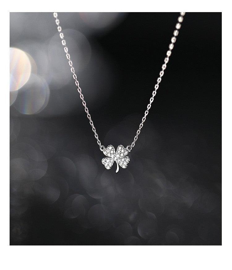 Delicate Clover Pendant S925 Sterling Silver Necklace