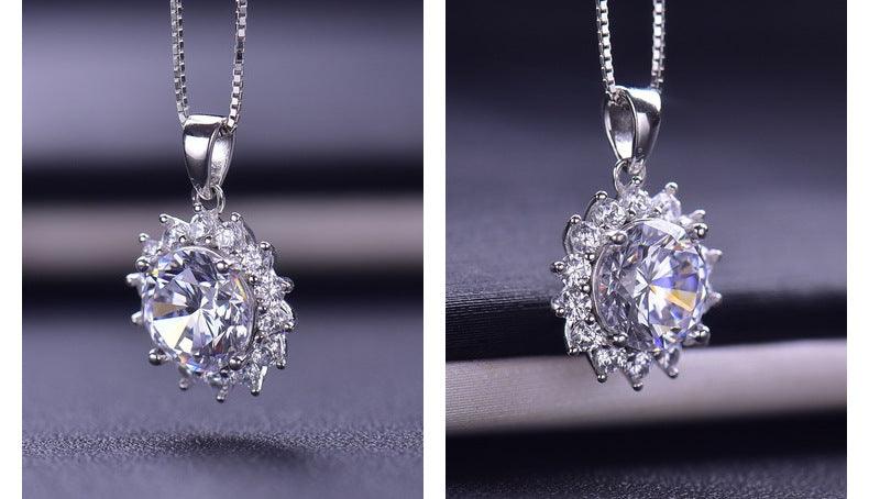 Sunflower Pendant S925 Sterling Silver Necklace