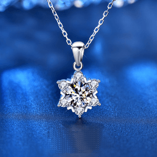 Snowflake Moissanite Pendant S925 Sterling Silver Necklace