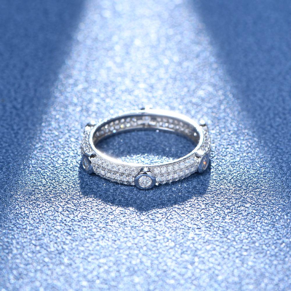 Simple Style Micro Set Diamond S925 Sterling Silver Ring-BlingRunway