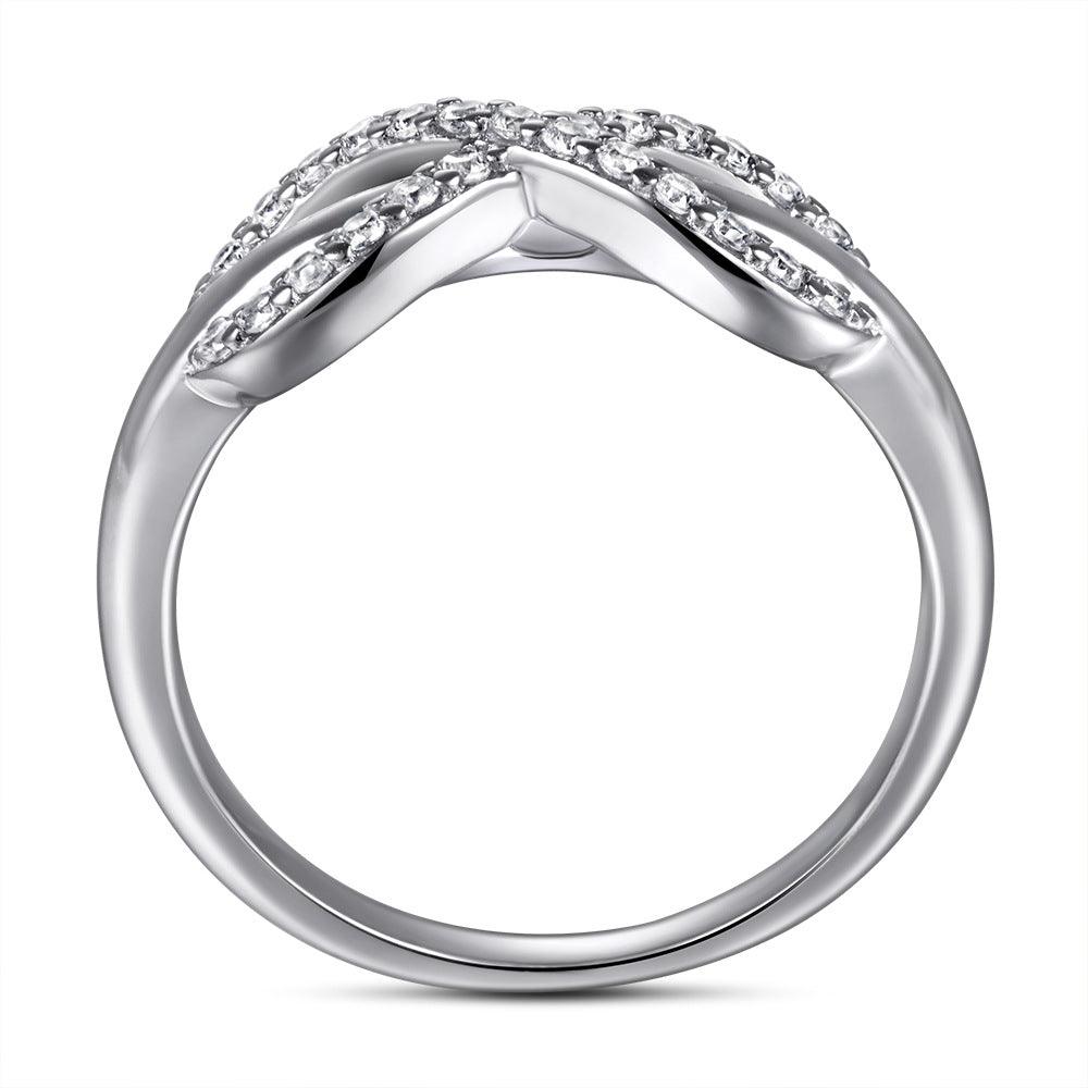 Bling Runway Infinity zircon s925 sterling silver row handmade  ring-BlingRunway